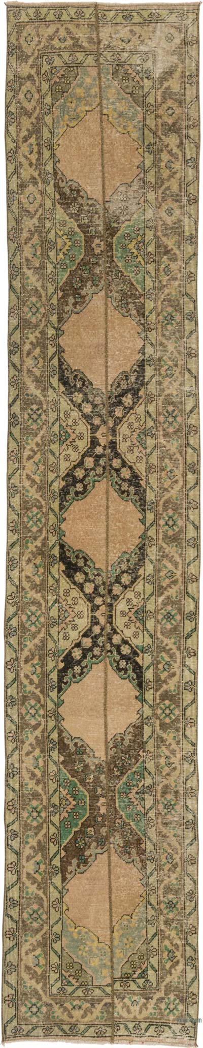 Pasillo Vintage Turco Anudado a Mano - 76 cm x 400 cm