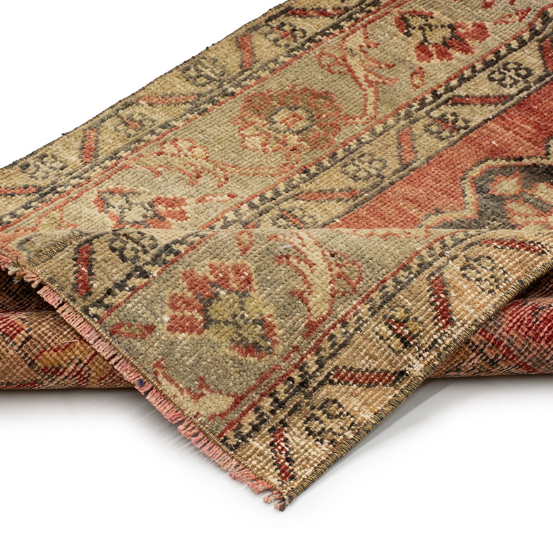 Pasillo Vintage Turco Anudado a Mano - 68 cm x 369 cm - K0090834
