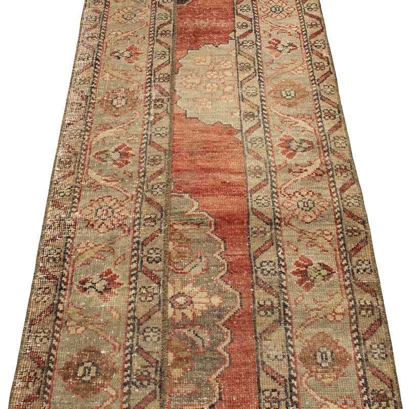 Pasillo Vintage Turco Anudado a Mano - 68 cm x 369 cm - K0090834