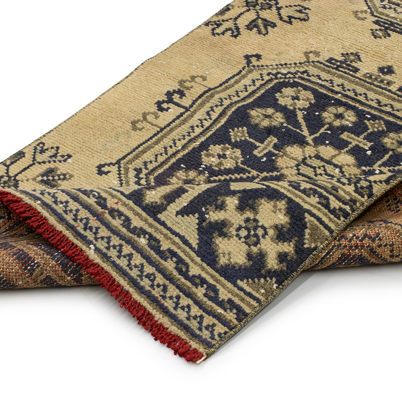 Pasillo Vintage Turco Anudado a Mano - 72 cm x 370 cm - K0090835