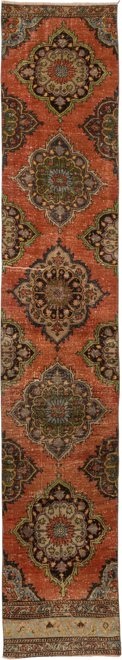 Vintage Turkish Hand-Knotted Runner - 2' 4" x 13' 3" (28" x 159")