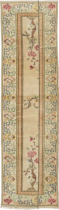 Vintage Turkish Hand-Knotted Runner - 2' 7" x 9' 4" (31" x 112")