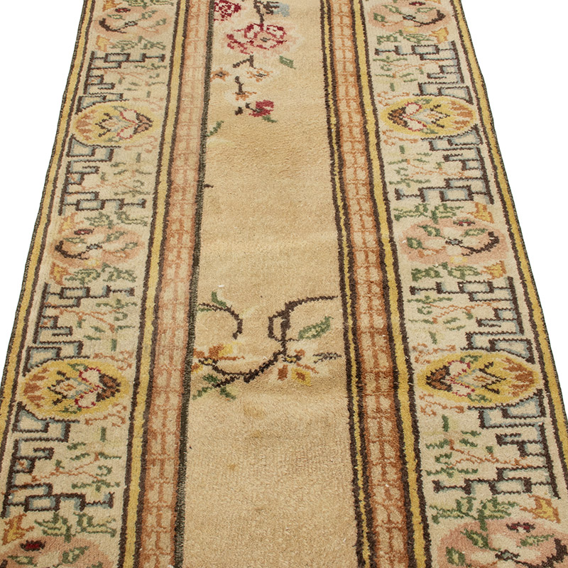 Pasillo Vintage Turco Anudado a Mano - 78 cm x 284 cm - K0090845