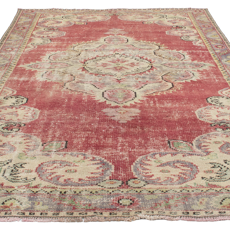 Alfombra Vintage Turca Anudada a Mano - 165 cm x 267 cm - K0090849