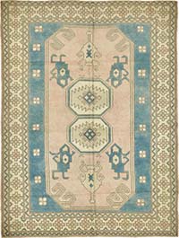 Vintage Turkish Hand-Knotted Rug - 6'  x 8' 4" (72" x 100")