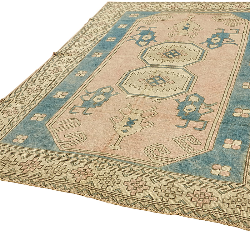Vintage Turkish Hand-Knotted Rug - 6'  x 8' 4" (72" x 100") - K0090861