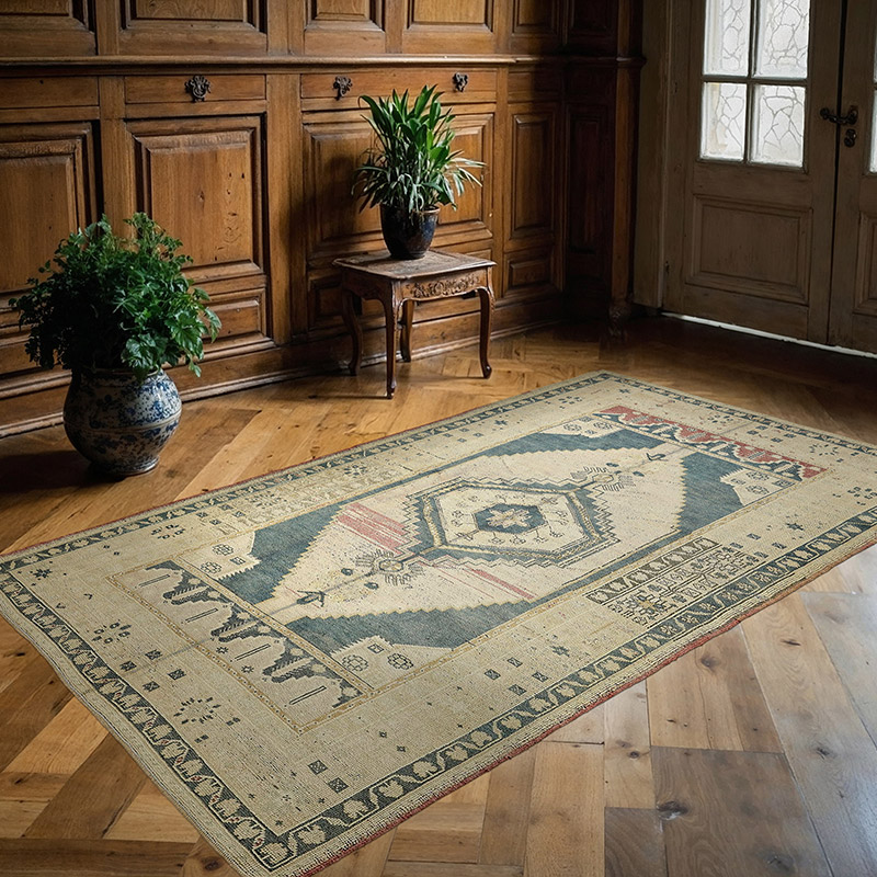 Vintage Turkish Hand-Knotted Rug - 4' 9" x 8' 1" (57" x 97") - K0090872