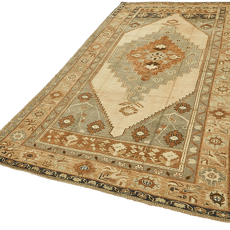 Alfombra Vintage Turca Anudada a Mano - 161 cm x 300 cm - K0090877