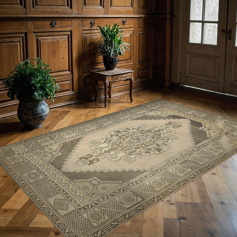 El Dokuma Vintage Halı - 147 cm x 223 cm - K0090882