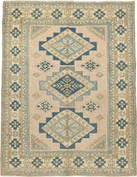 Vintage Turkish Hand-Knotted Rug - 5' 9" x 7' 3" (69" x 87")