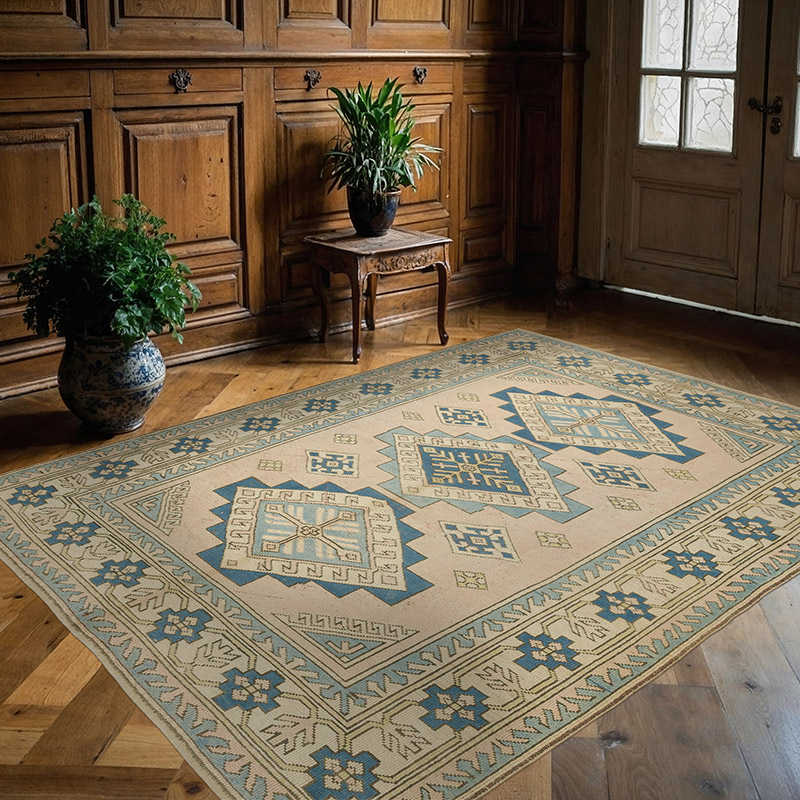 Vintage Turkish Hand-Knotted Rug - 5' 9" x 7' 3" (69" x 87") - K0090886