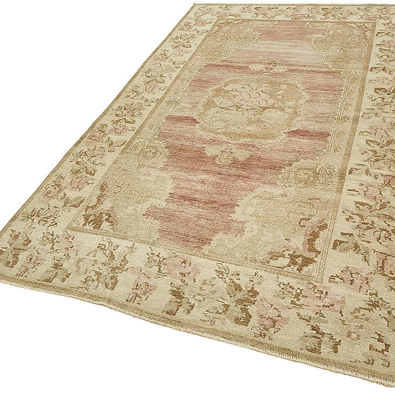 Alfombra Vintage Turca Anudada a Mano - 142 cm x 255 cm - K0090889