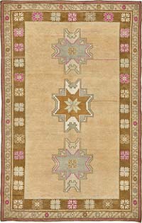Vintage Turkish Hand-Knotted Rug - 5' 6" x 8' 7" (66" x 103")