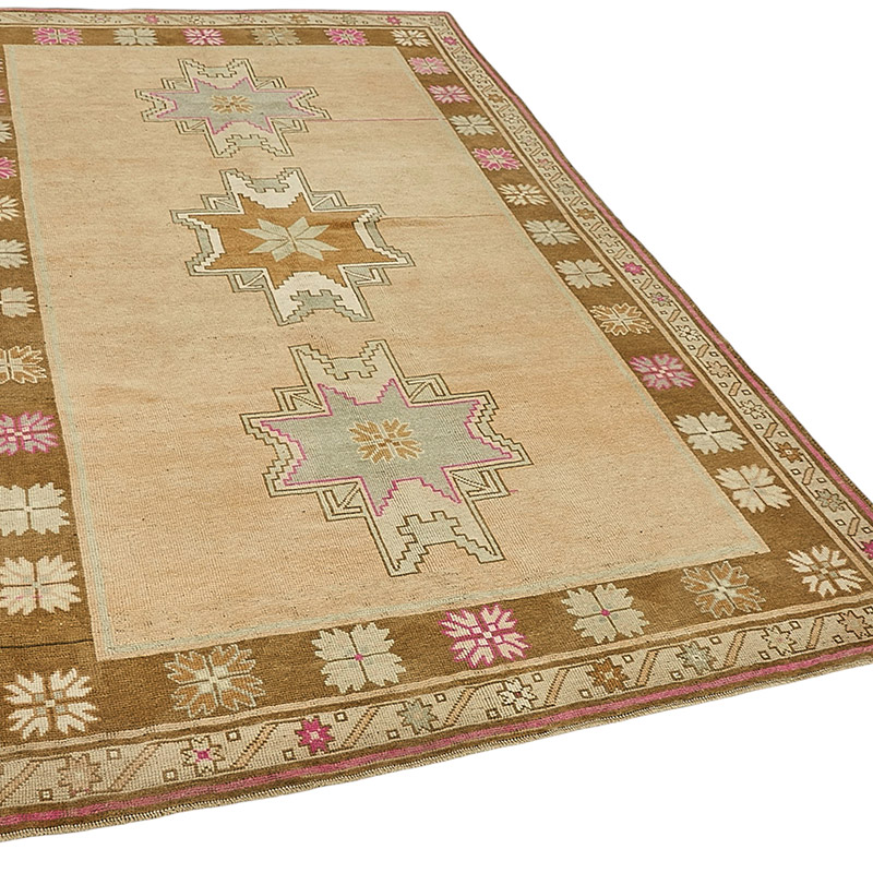Vintage Turkish Hand-Knotted Rug - 5' 6" x 8' 7" (66" x 103") - K0090890