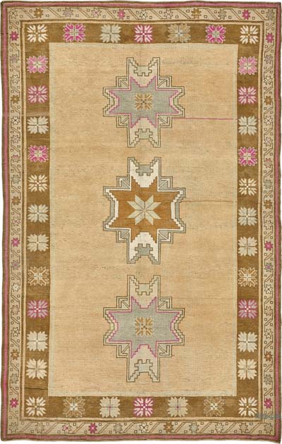 Vintage Turkish Hand-Knotted Rug - 5' 6" x 8' 7" (66" x 103")