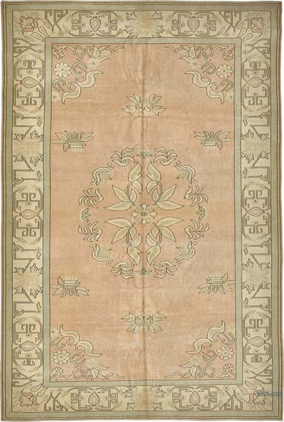 Vintage Turkish Hand-Knotted Rug - 7' 2" x 10' 6" (86" x 126")