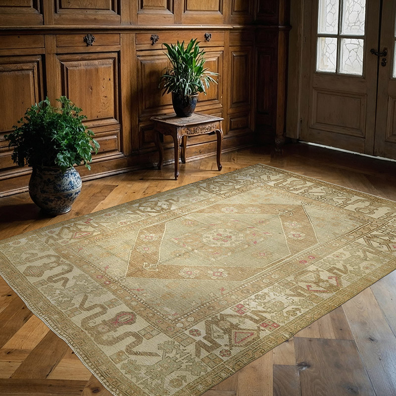 Alfombra Vintage Turca Anudada a Mano - 180 cm x 246 cm - K0090904