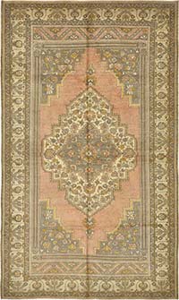 Vintage Turkish Hand-Knotted Rug - 6' 8" x 11' 4" (80" x 136")