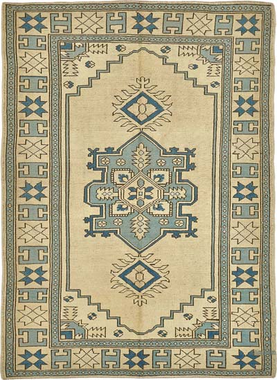 Vintage Turkish Hand-Knotted Rug - 5' 8" x 7' 9" (68" x 93")