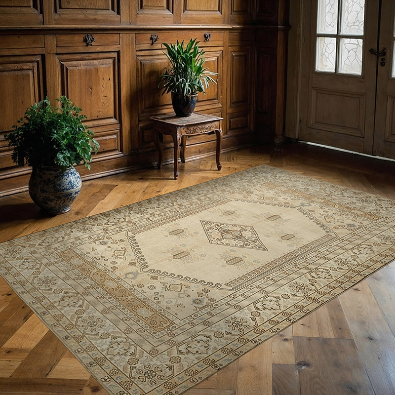 Alfombra Vintage Turca Anudada a Mano - 165 cm x 240 cm - K0090913