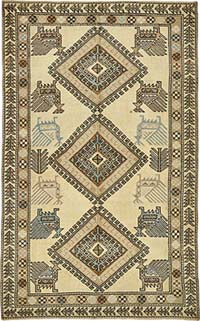 El Dokuma Vintage Halı - 154 cm x 247 cm
