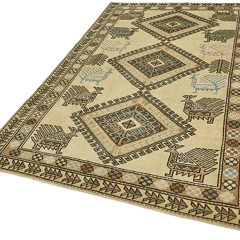 El Dokuma Vintage Halı - 154 cm x 247 cm - K0090914