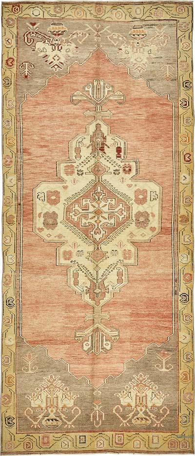 El Dokuma Vintage Halı - 150 cm x 338 cm