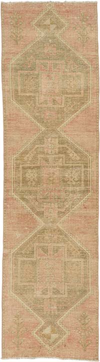 Pasillo Vintage Turco Anudado a Mano - 90 cm x 330 cm