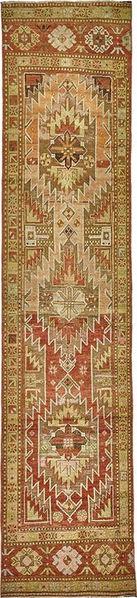 Vintage Turkish Hand-Knotted Runner - 2' 6" x 11' 1" (30" x 133")