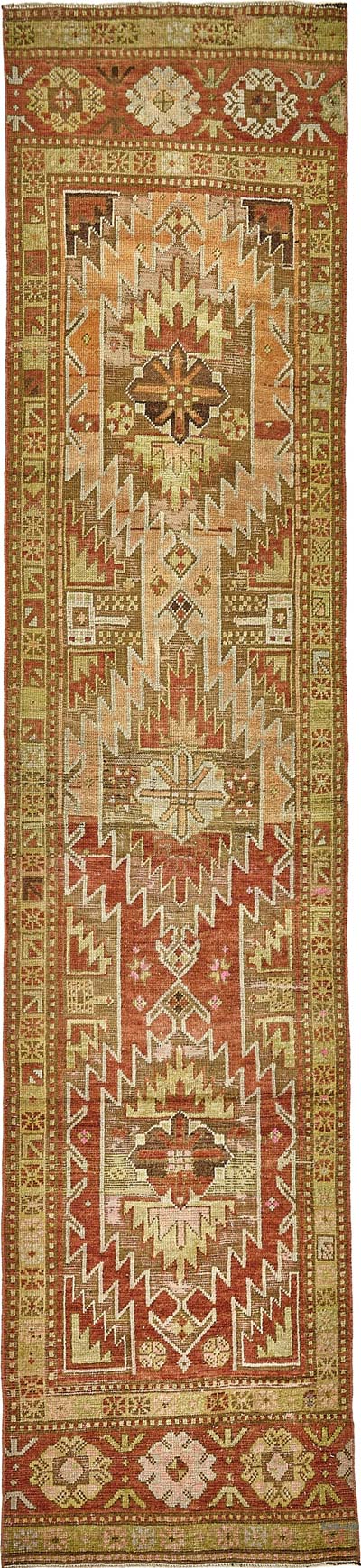 Vintage Turkish Hand-Knotted Runner - 2' 6" x 11' 1" (30" x 133")
