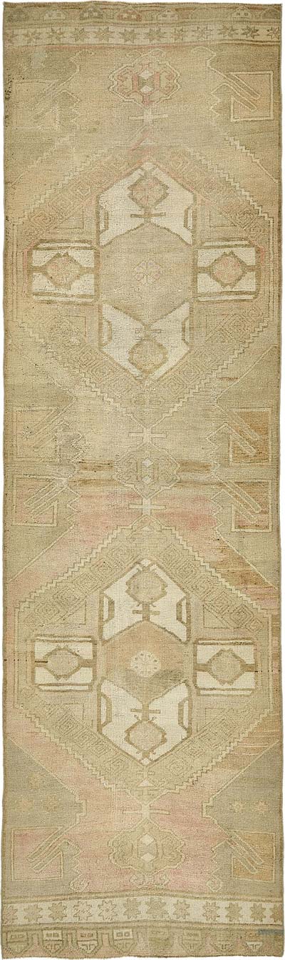 Vintage Turkish Hand-Knotted Runner - 3' 3" x 11' 4" (39" x 136")