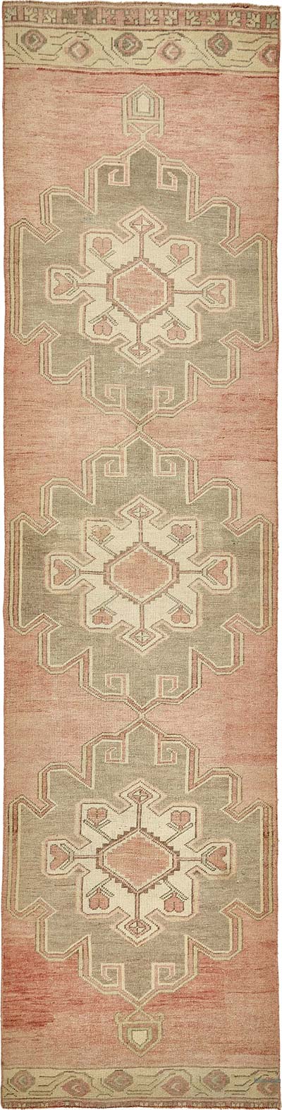 Vintage Turkish Hand-Knotted Runner - 2' 11" x 11' 11" (35" x 143")