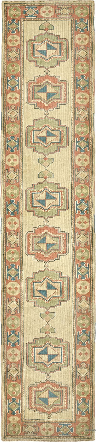Vintage Turkish Hand-Knotted Runner - 2' 7" x 12'  (31" x 144")
