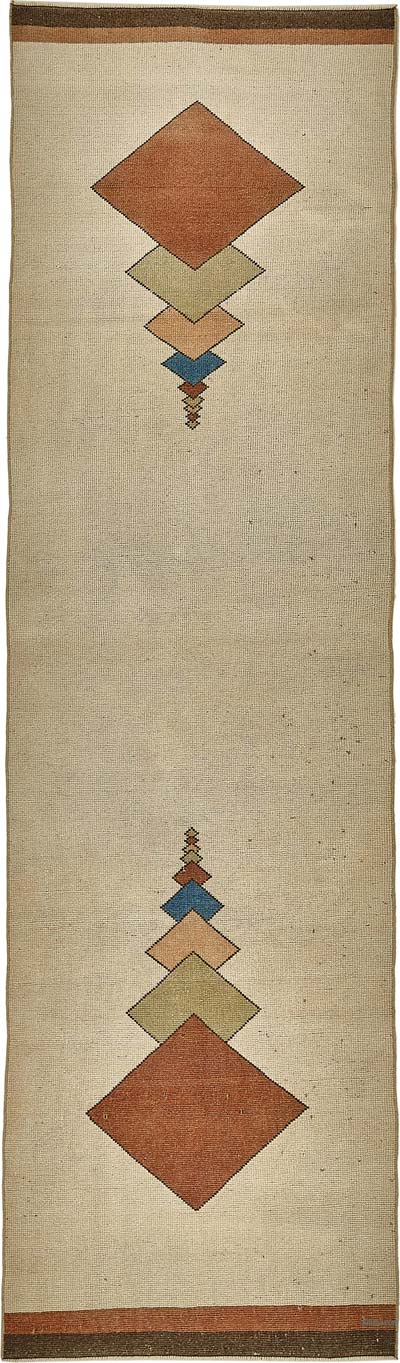 Vintage Turkish Hand-Knotted Runner - 2' 7" x 9' 7" (31" x 115")