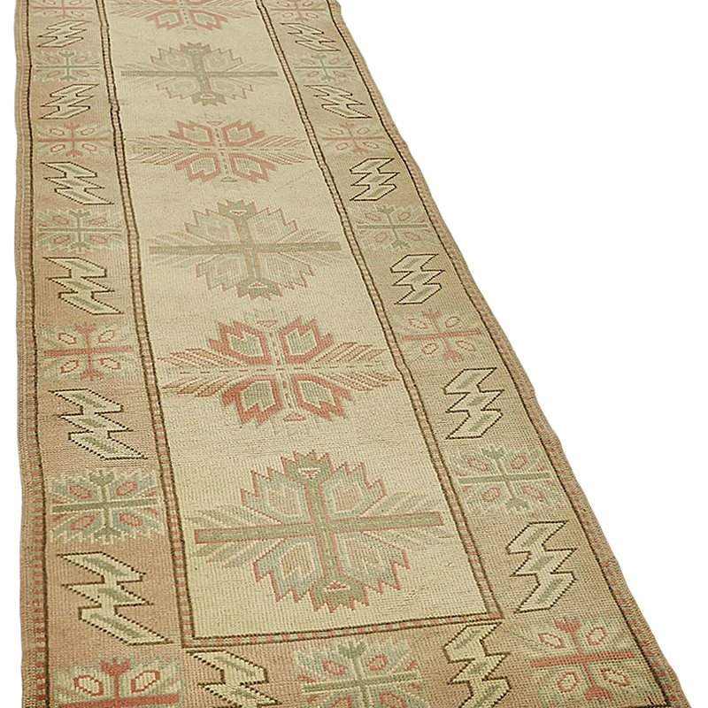 Pasillo Vintage Turco Anudado a Mano - 86 cm x 294 cm - K0090940