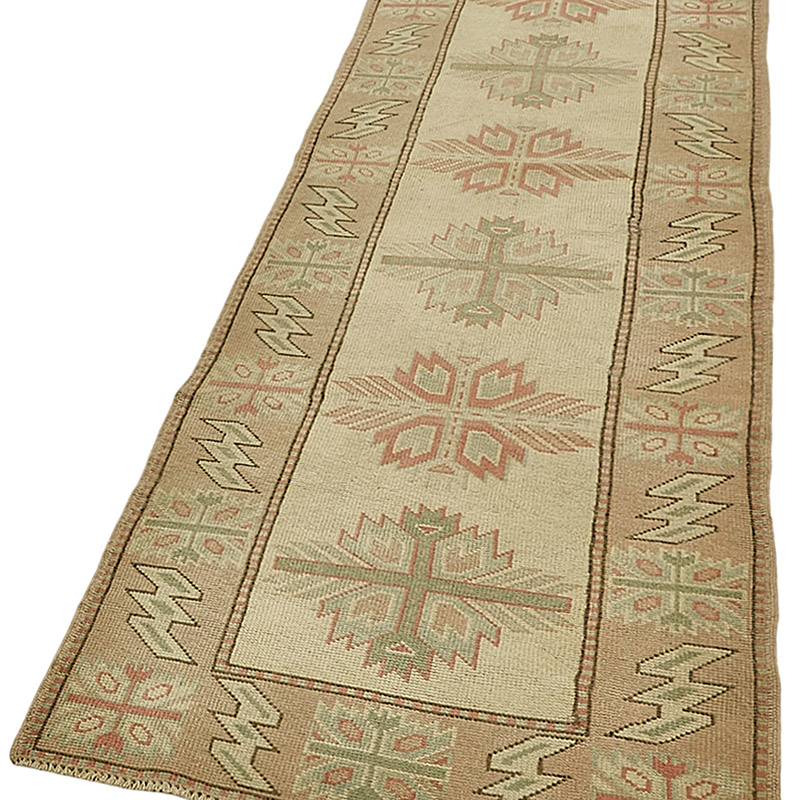 Pasillo Vintage Turco Anudado a Mano - 86 cm x 294 cm - K0090940