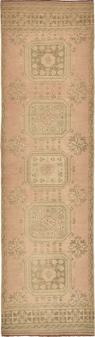 Vintage Turkish Hand-Knotted Runner - 3' 1" x 11' 1" (37" x 133")