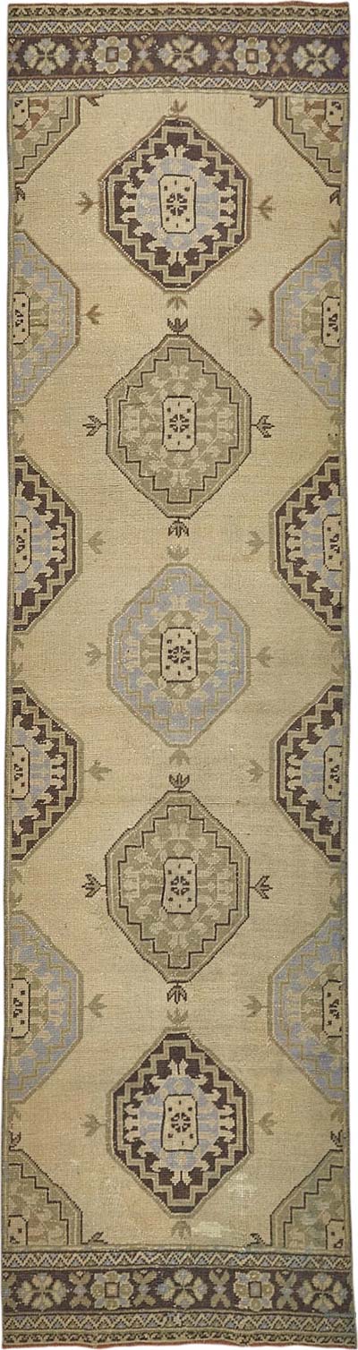 Vintage Turkish Hand-Knotted Runner - 3'  x 11' 4" (36" x 136")