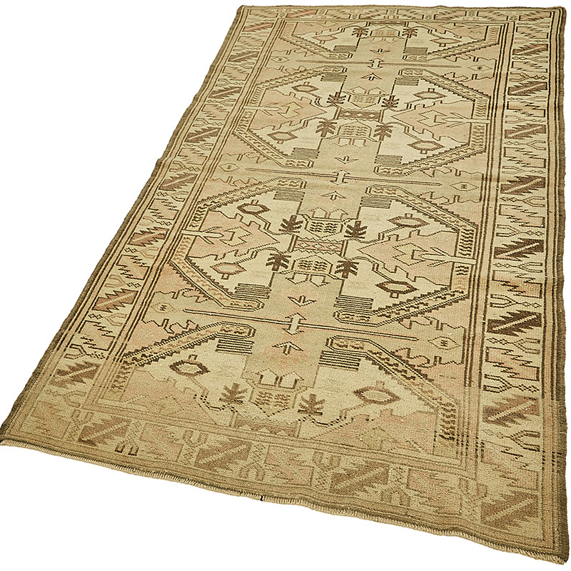 Alfombra Vintage Turca Anudada a Mano - 107 cm x 190 cm - K0090953