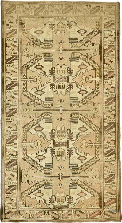 El Dokuma Vintage Halı - 107 cm x 190 cm