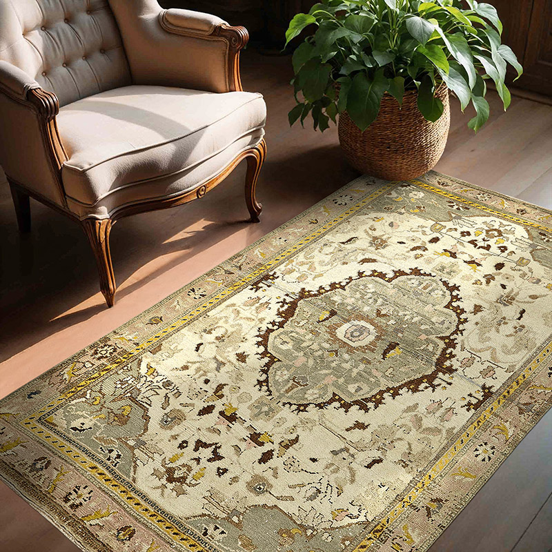Vintage Turkish Hand-Knotted Rug - 4' 5" x 6' 2" (53" x 74") - K0090959