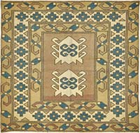 El Dokuma Vintage Halı - 110 cm x 102 cm