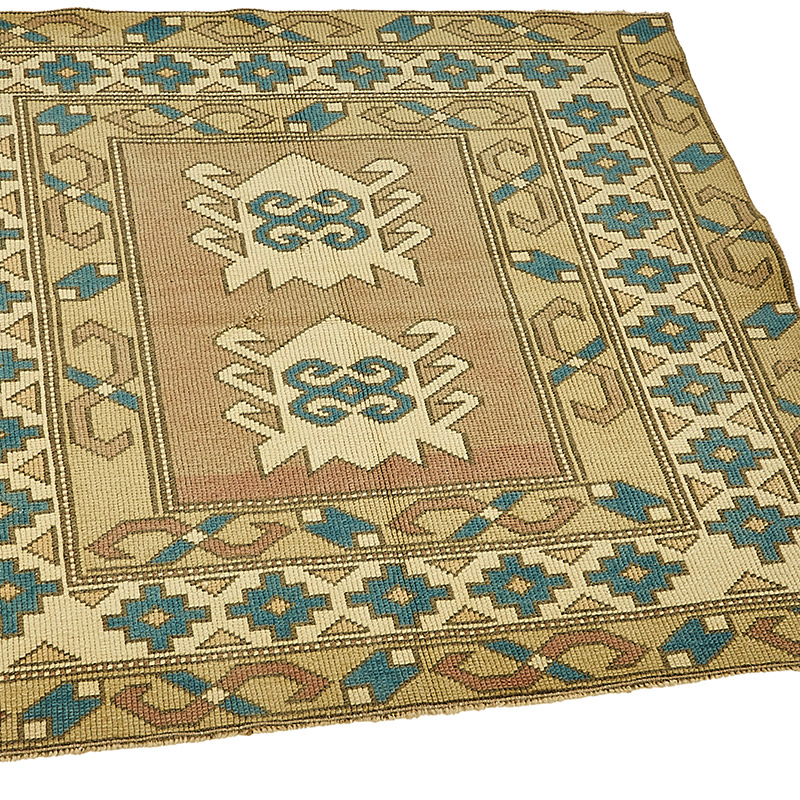 El Dokuma Vintage Halı - 110 cm x 102 cm - K0090968