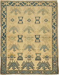 El Dokuma Vintage Halı - 91 cm x 115 cm