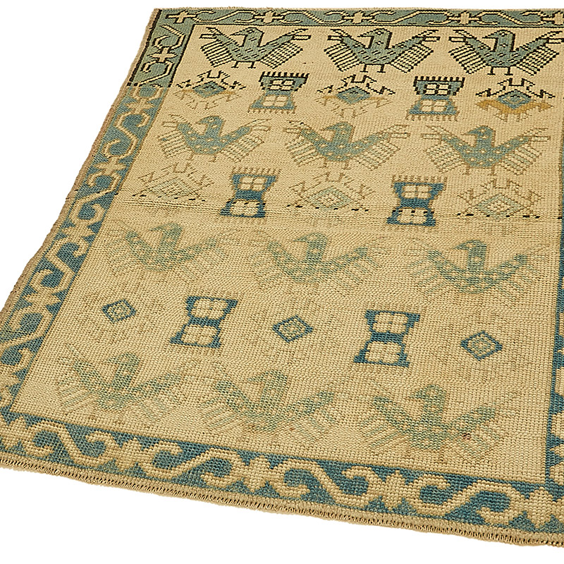 El Dokuma Vintage Halı - 91 cm x 115 cm - K0090970