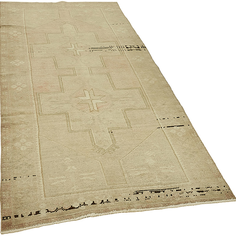 Alfombra Vintage Turca Anudada a Mano - 106 cm x 240 cm - K0090987
