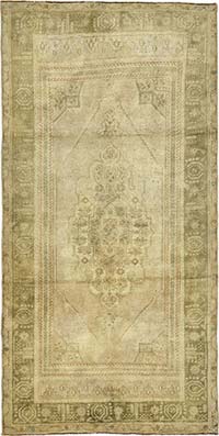 Vintage Turkish Hand-Knotted Rug - 106 cm x 210 cm