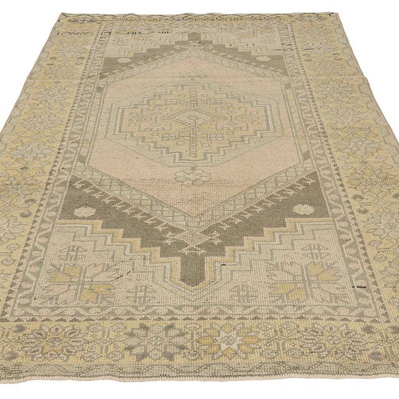 Alfombra Vintage Turca Anudada a Mano - 120 cm x 217 cm - K0090992