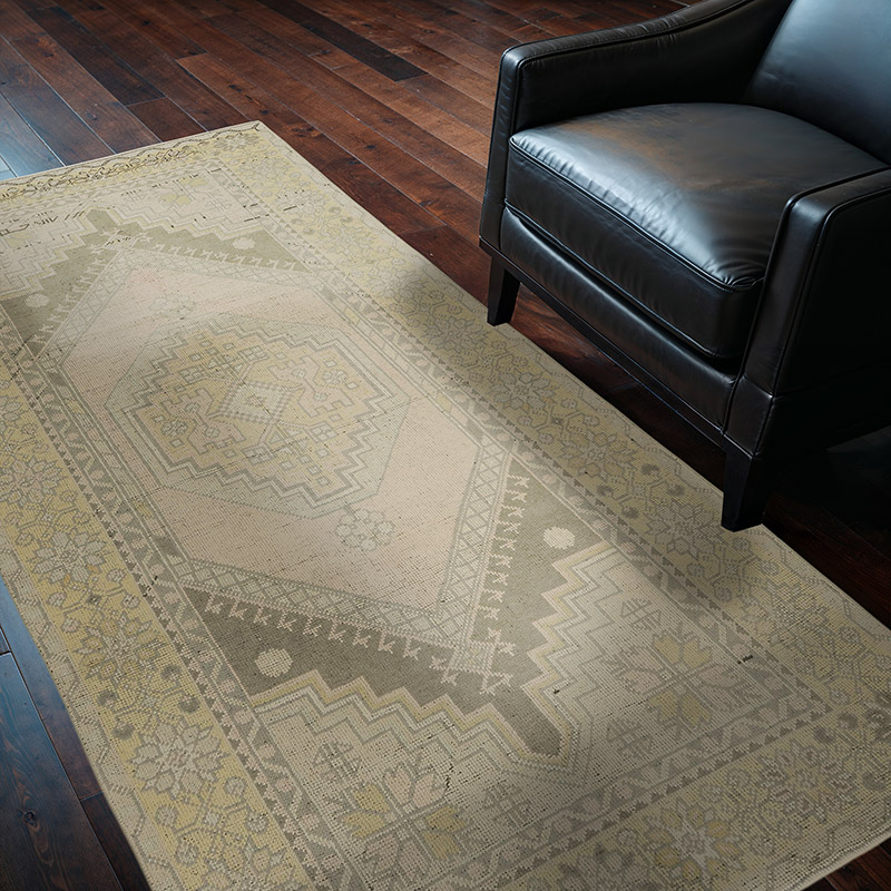Alfombra Vintage Turca Anudada a Mano - 120 cm x 217 cm - K0090992