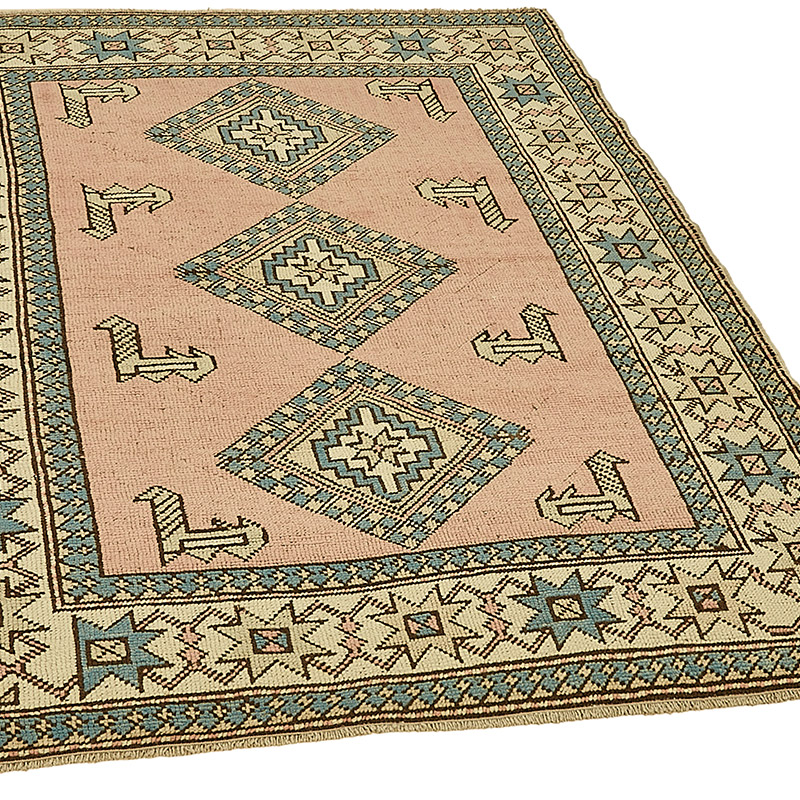 El Dokuma Vintage Halı - 142 cm x 167 cm - K0090993